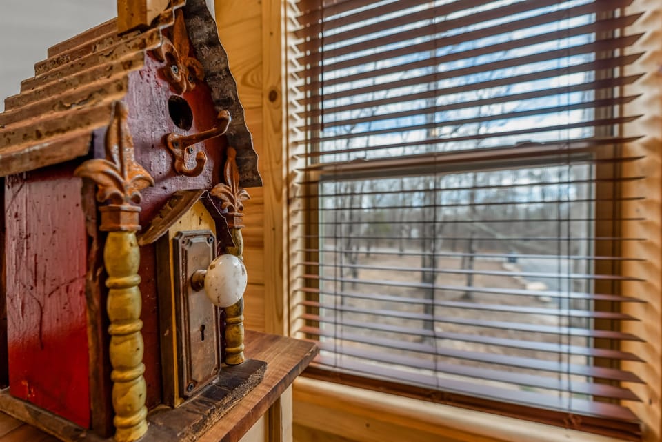 Upstairs bedroom window facing the street
