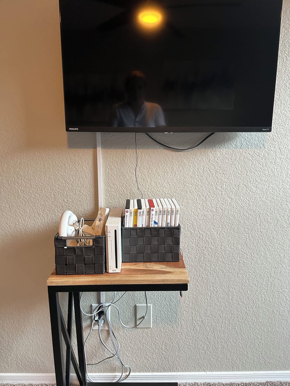 Wii system set up and ready to play in the Twin bedroom.