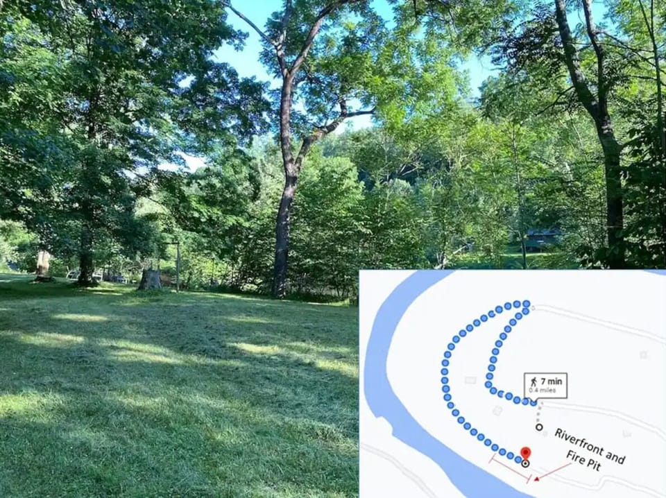 Riverfront down the hill from the cabin. 