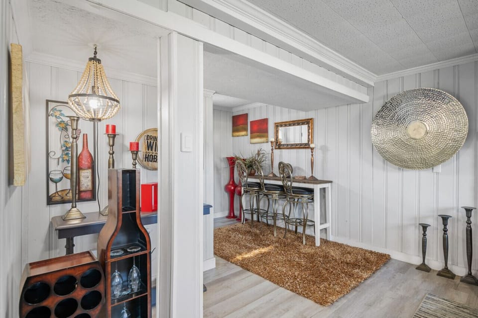 Unwind in our plush basement with a Roku TV, comfy seating, and a convenient half bathroom.