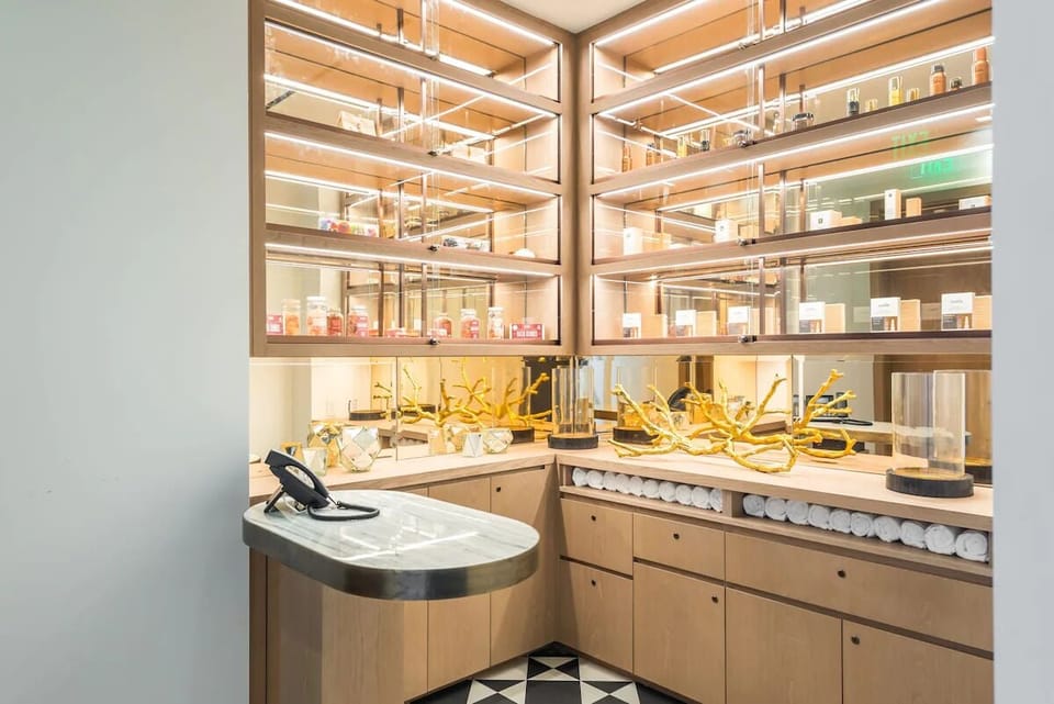 Indulge in spa rituals surrounded by curated wellness essentials.