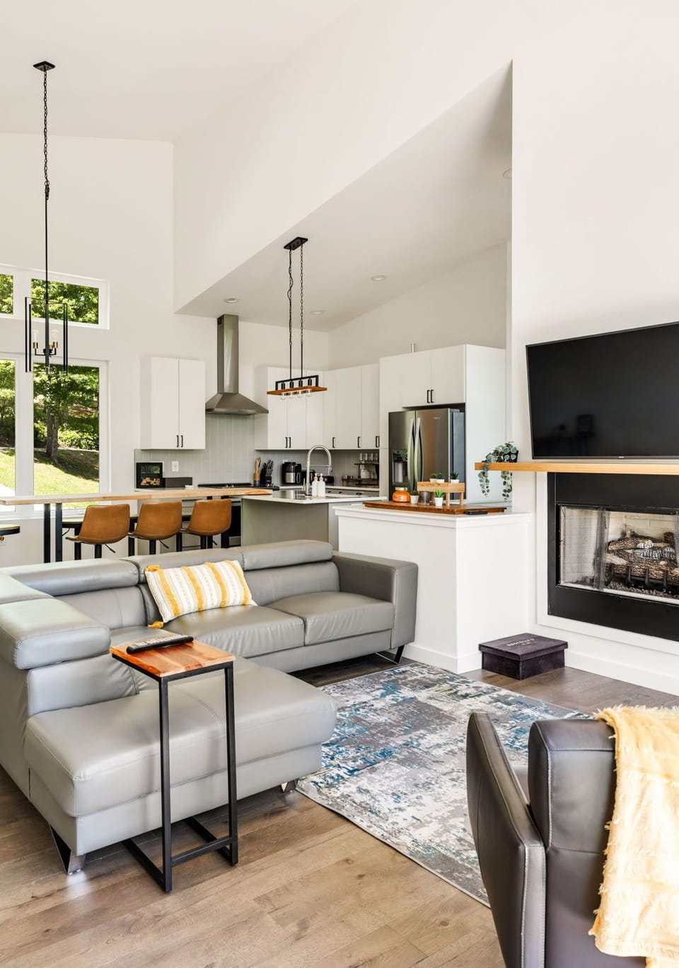 Slide into comfort with sleek style and cozy corners. Morning coffee hits different when the mountains show up for it too.