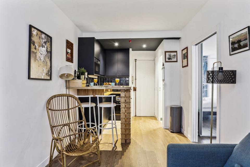 The open-plan living, kitchen and dining area