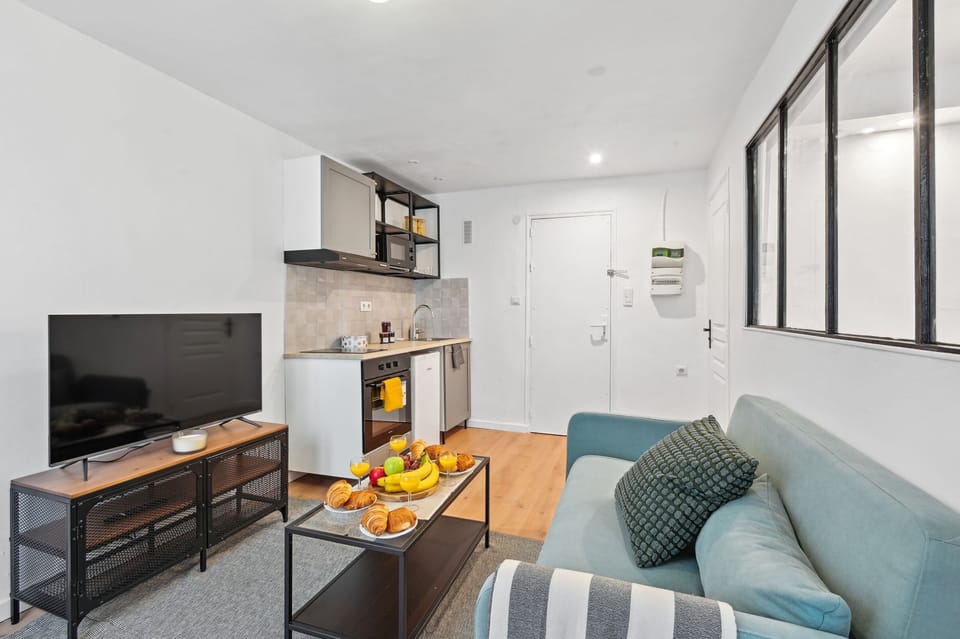 The open-plan living, kitchen and dining area