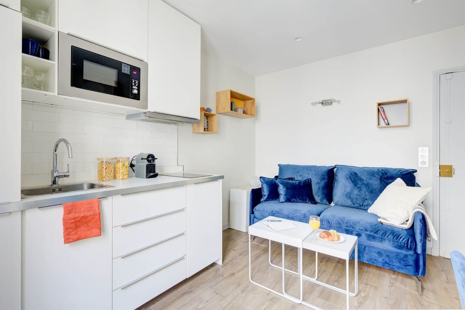 The open-plan living, kitchen and dining area