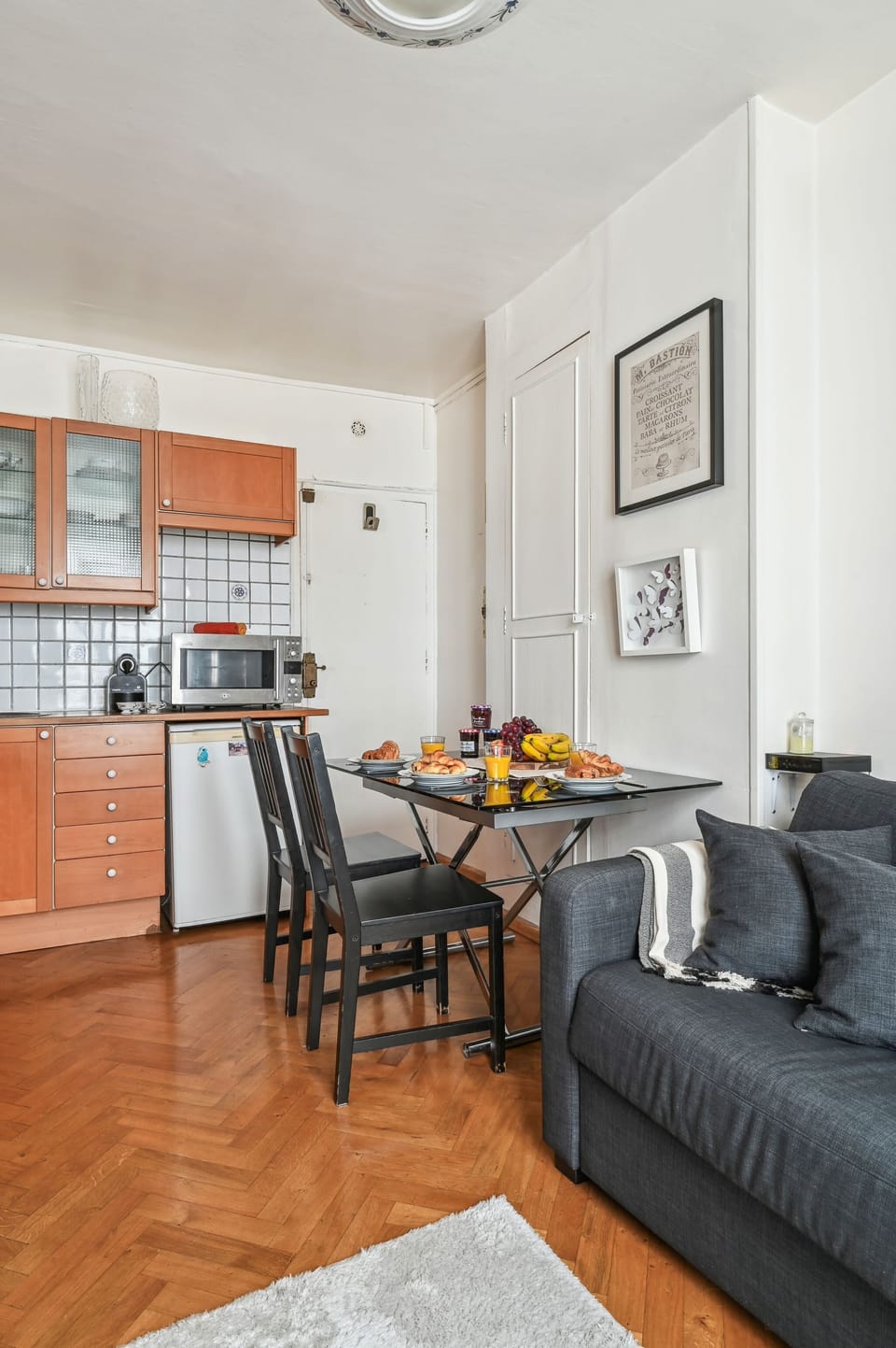 The open-plan living, kitchen and dining area