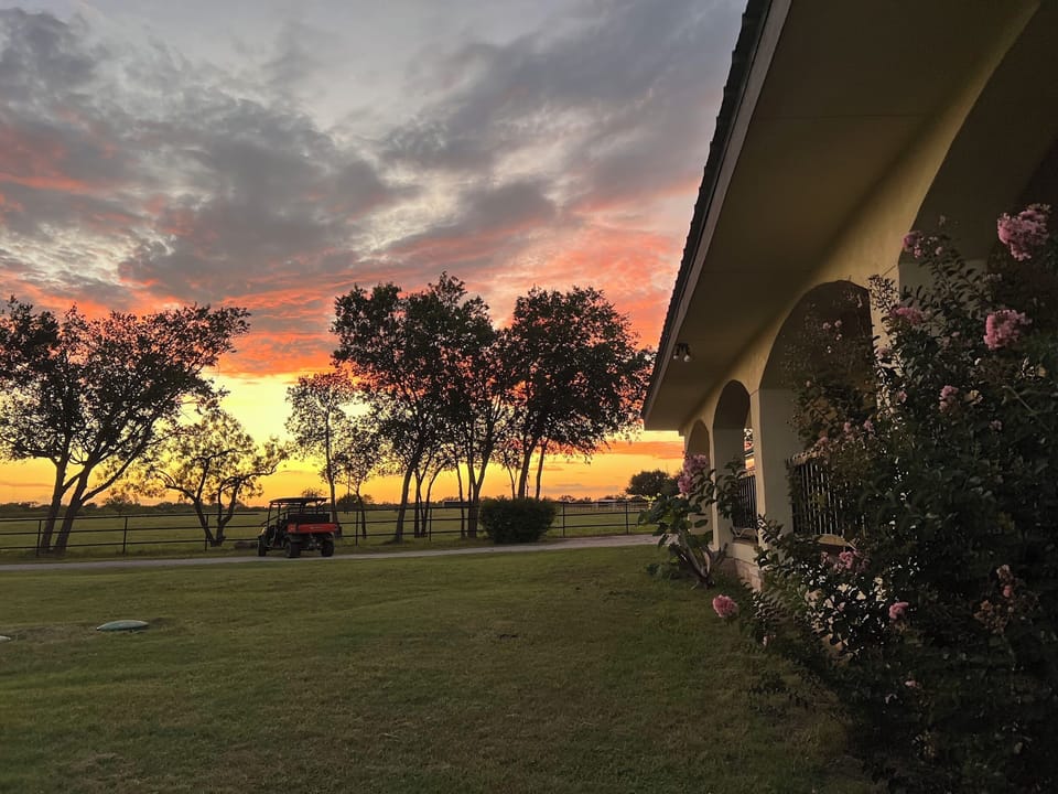 Front porch sunset view