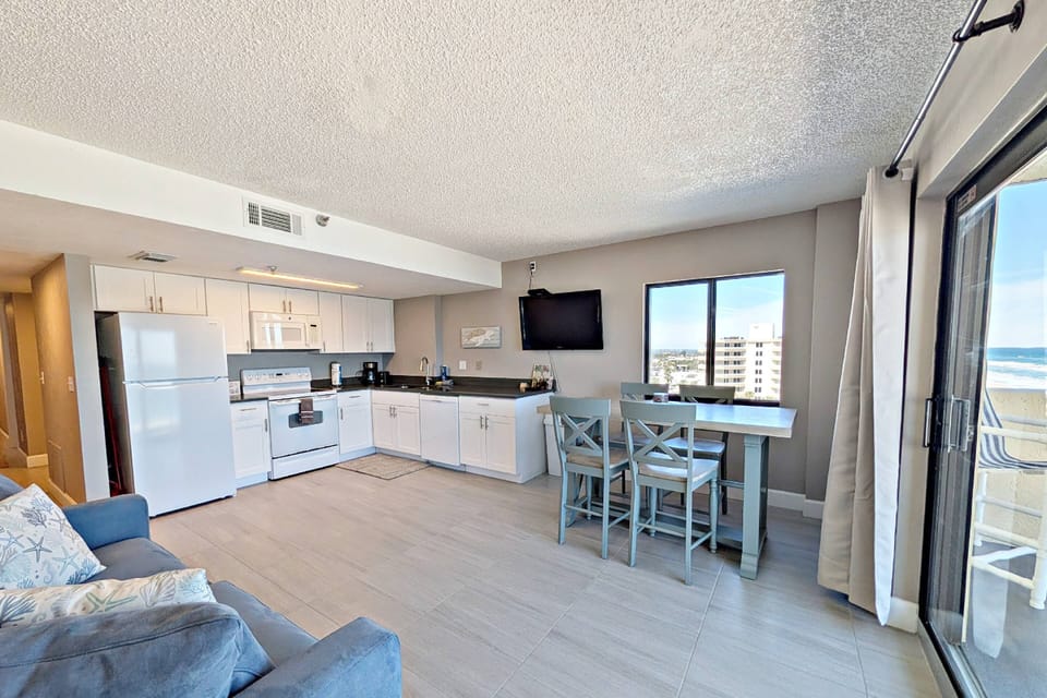 Open floor plan includes living space...