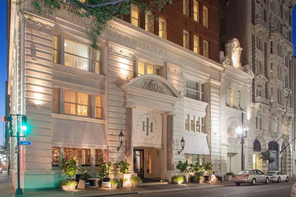 Arrive in style at a grand, warmly lit entrance.