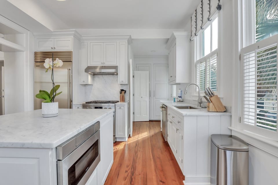 Guests will appreciate having plenty of space to prepare their homecooked meals.
