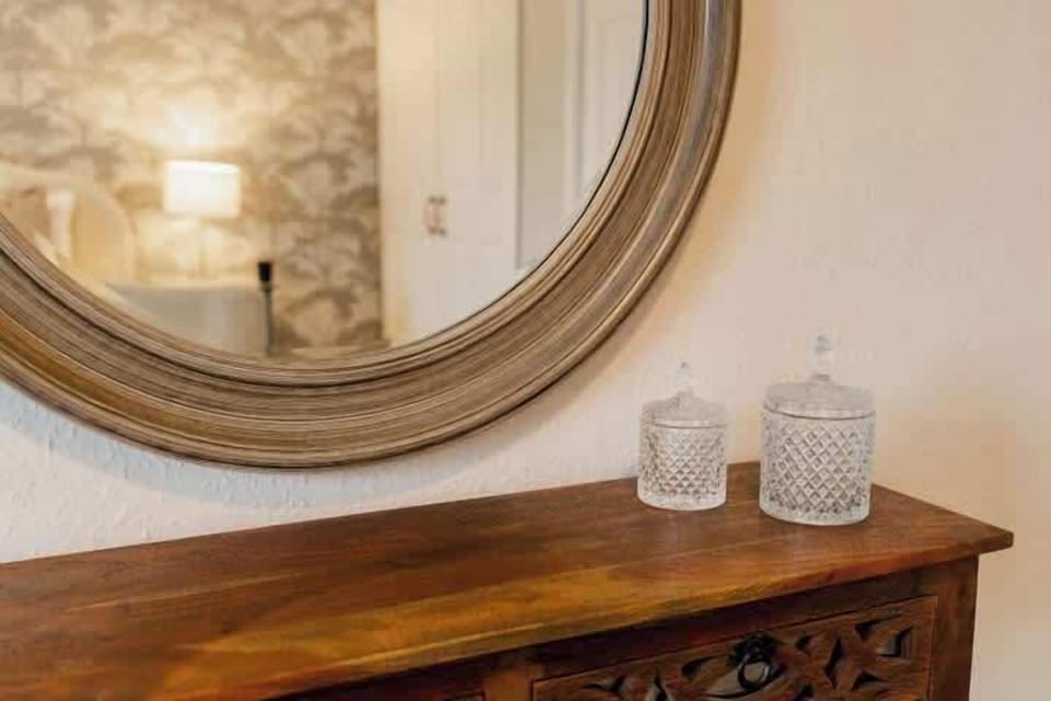 Bedroom 1: enjoy the stylish decor whilst getting ready for a night out or a cosy evening in.