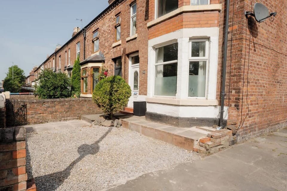 The Property Exterior: this end of terrace  double bayed home is a great choice for your Chester stay.