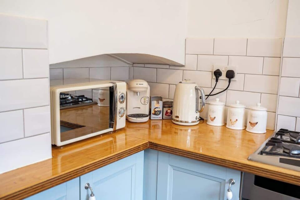 The Kitchen: all modern amenities are provided including a coffee machine for those needing their caffeine fix.