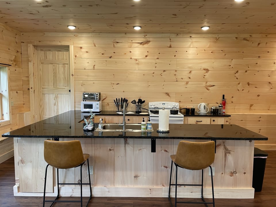 Modern kitchen, ample space, invites culinary creativity
