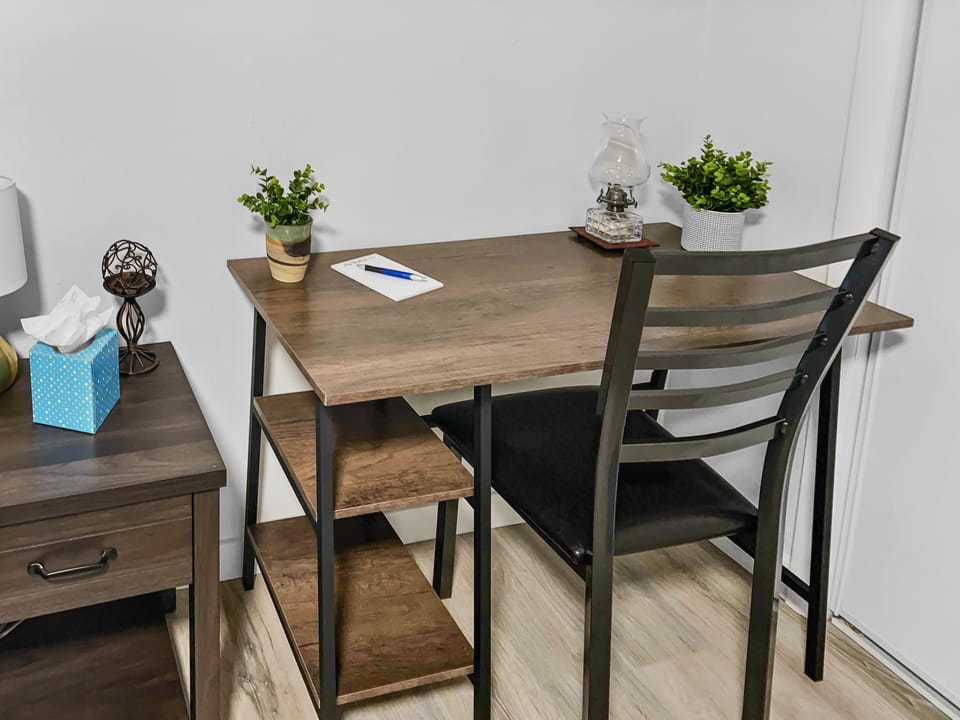 Quiet workspace away from the rest of the home