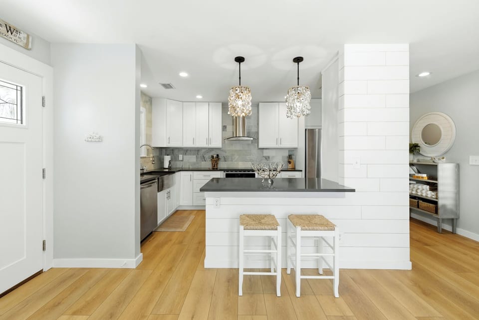 Modern kitchen with island seating