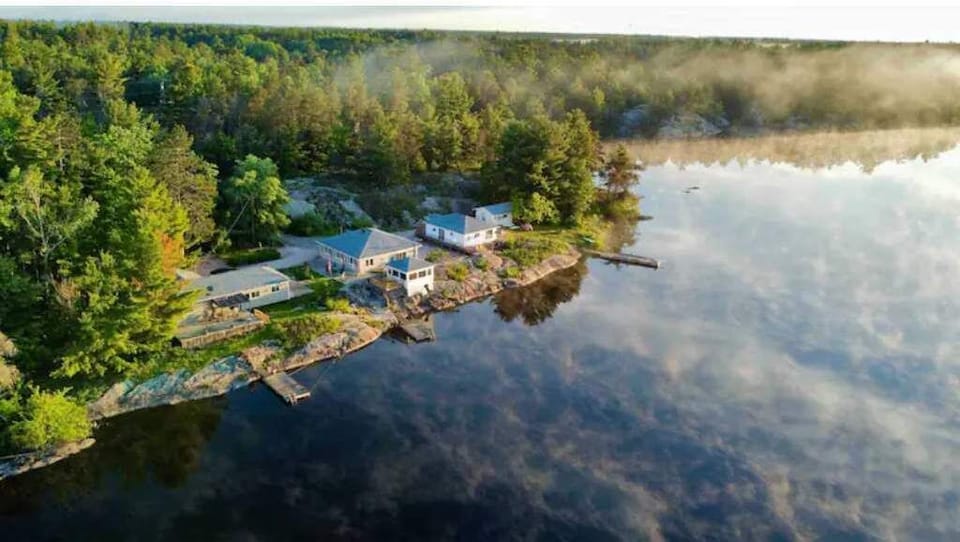Arial view of the property and the 3 cottages