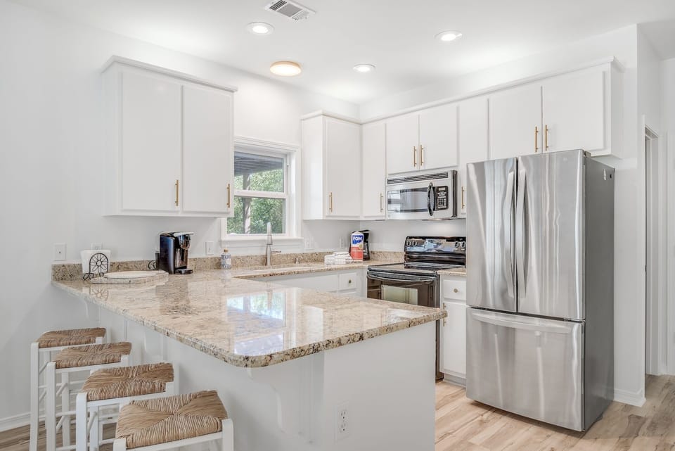 All the comforts of a well stocked kitchen