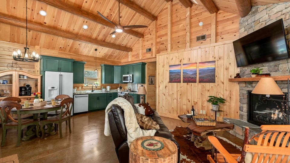 Inviting Open Concept with cathedral ceiling