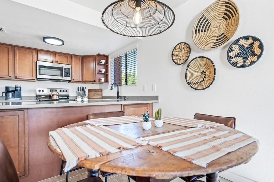 Enjoy local take out or whip up gourmet meals, out table is the perfect spot