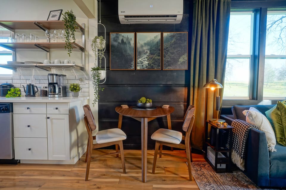One of two dining areas, mini-split with air conditioner and heater