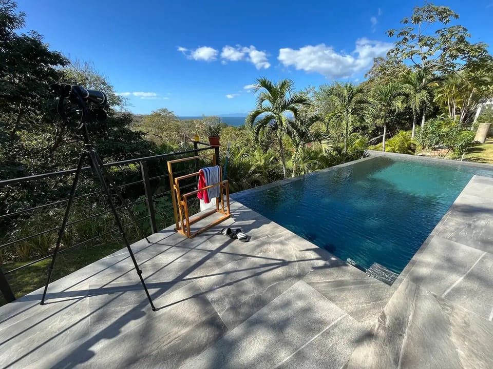 Large pool with Jacuzzi jets facing the ocean