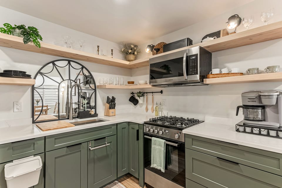 Kitchen - Stainless steel appliances and Quartz countertops. 