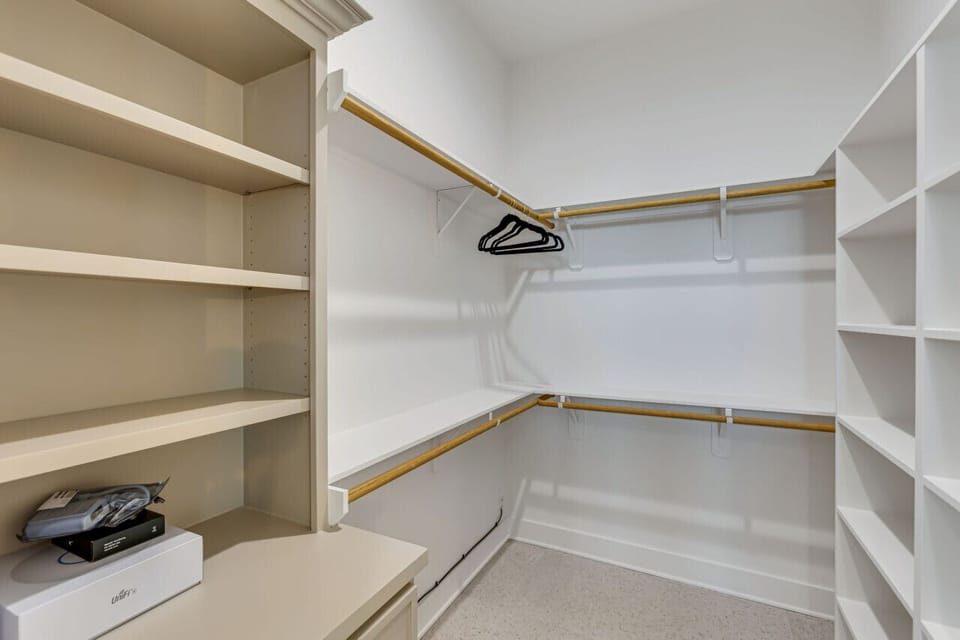 Unpack your belongings in the large walk in closet