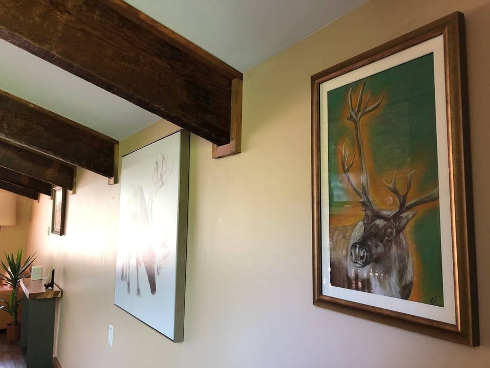 Original caribou drawing (2018) by Quebec artist Linda Luttinger