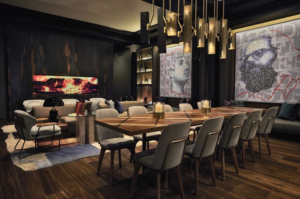 Gather around the long table for late-night bites.