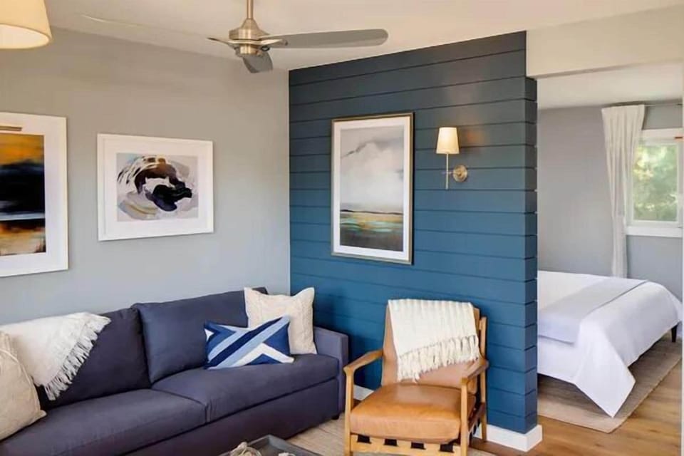 Gather for cozy conversations on the plush sofa after adventures.
