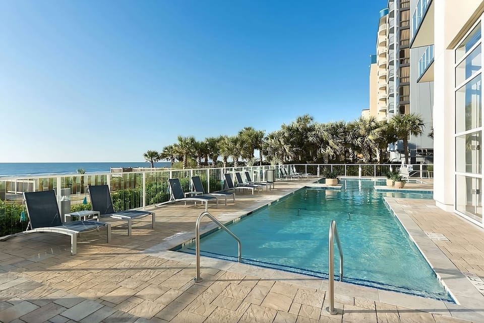 Soak up sunshine beside the oceanfront terrace pool.