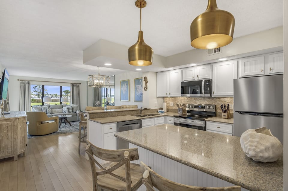 Open Concept Kitchen, Dining and Living Areas