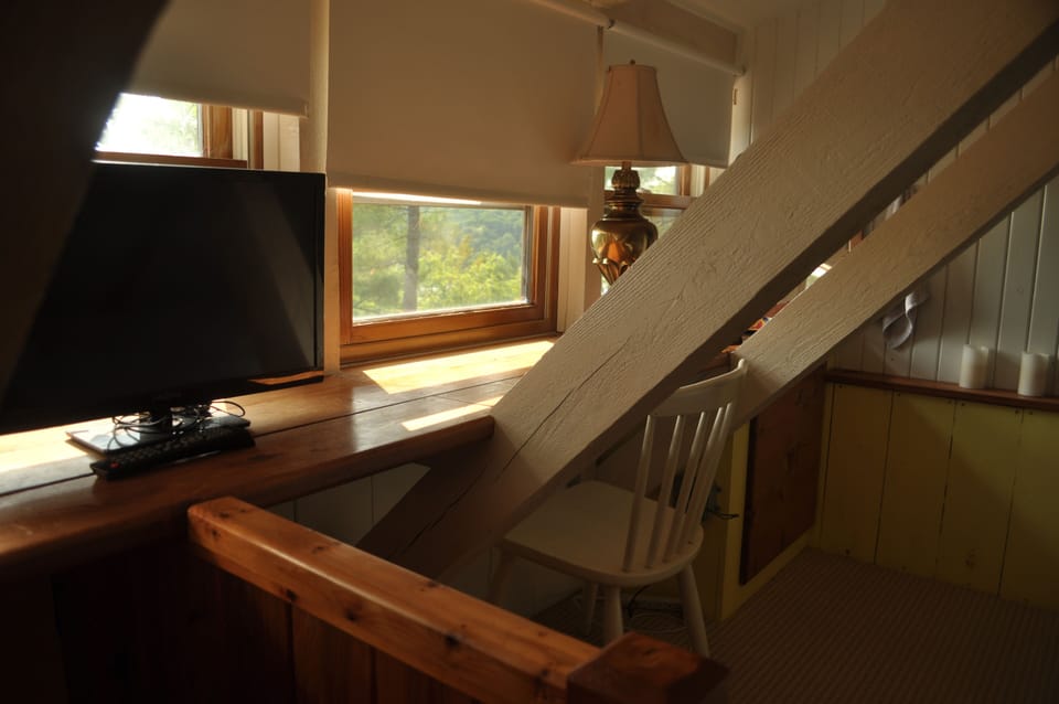 The desk in the master bedroom has a view that makes you not want to work at all