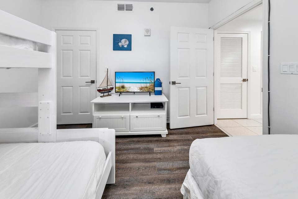 Guest bedroom with flat screen