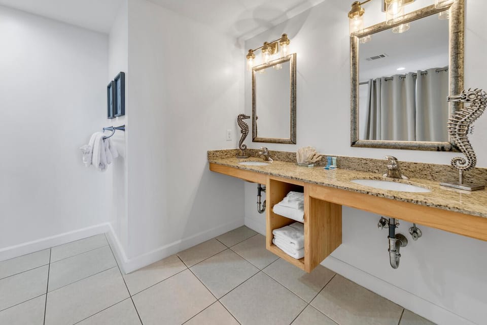 Master bathroom with double vanities