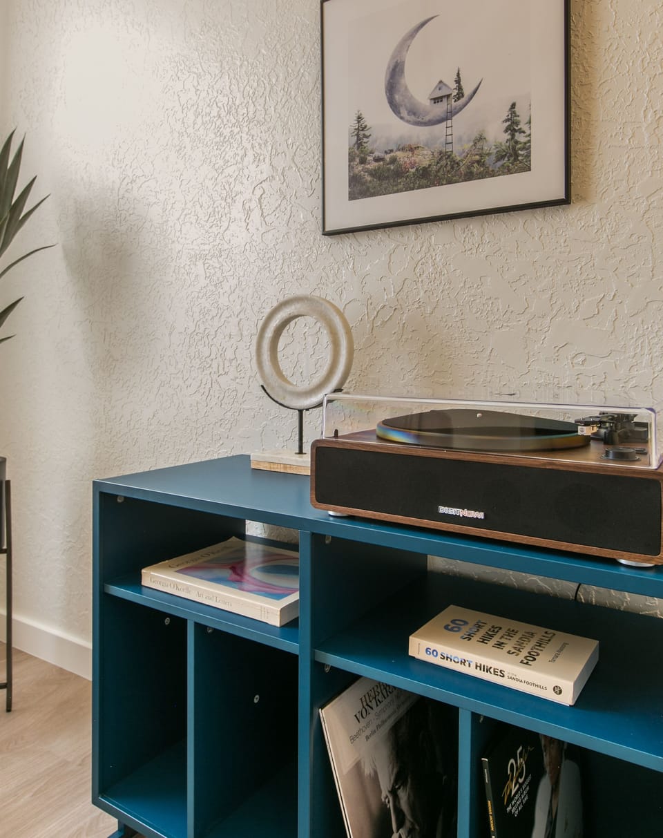 Play a record from our curated collection or play music via your digital device.