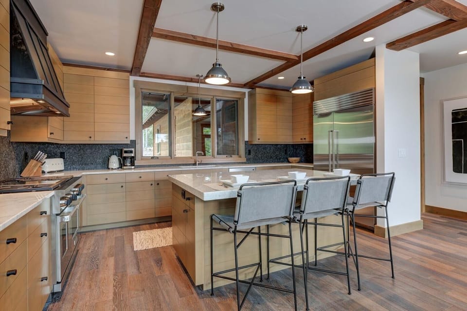 Indoors, Kitchen, Floor, Kitchen Island, Hardwood