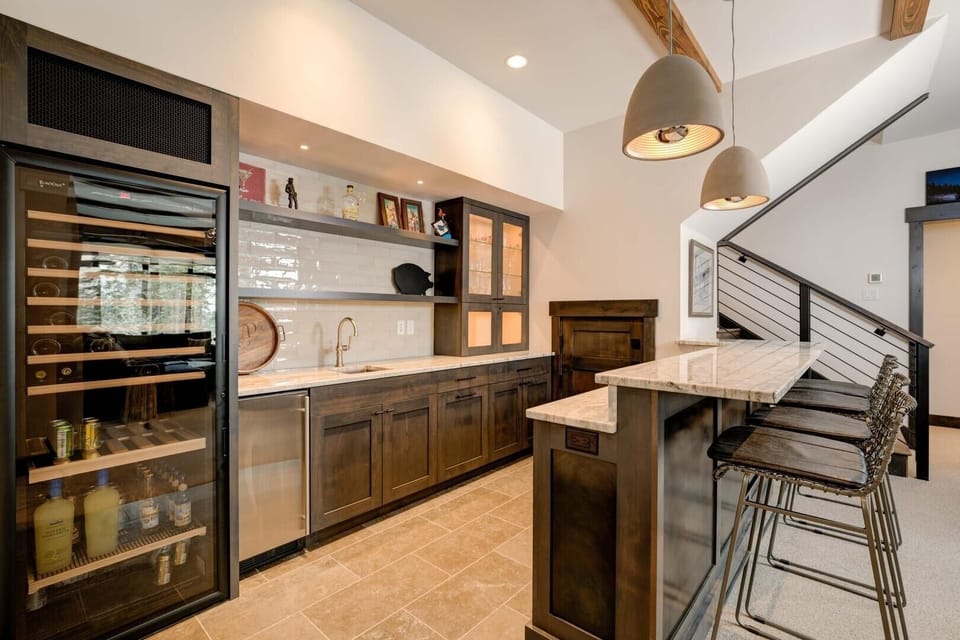 Indoors, Refrigerator, Kitchen, House, Staircase