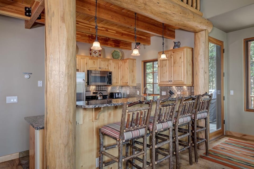 Indoors, Hardwood, Stained Wood, Kitchen, Kitchen Island