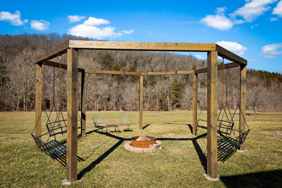 Fire pit + Swings
