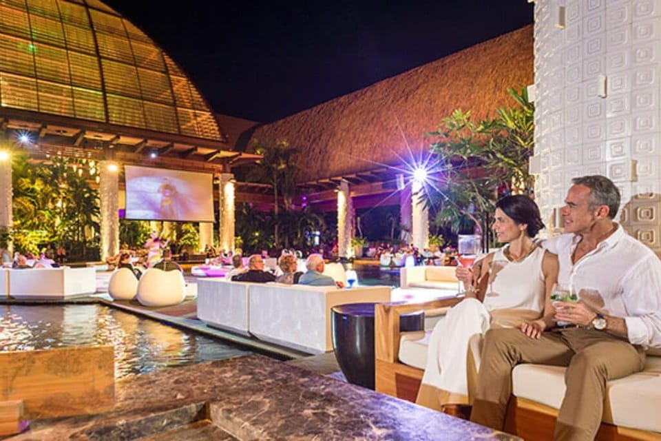 Nightlife at the Santuario entertainment center in the center of the resort
