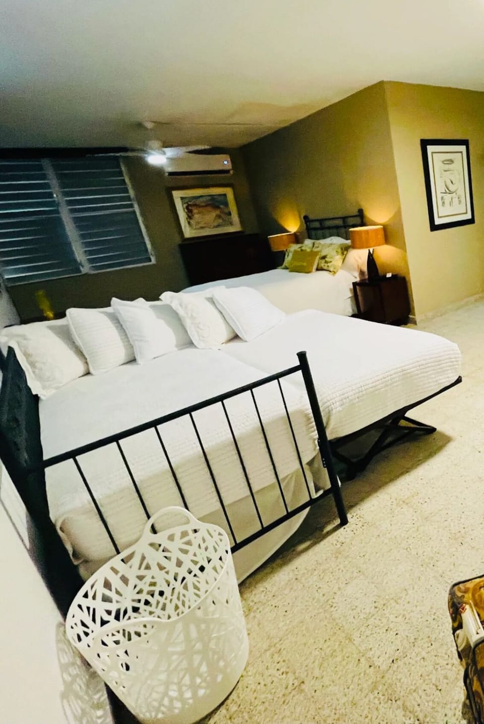 other angle of the 2 single beds in the master suite