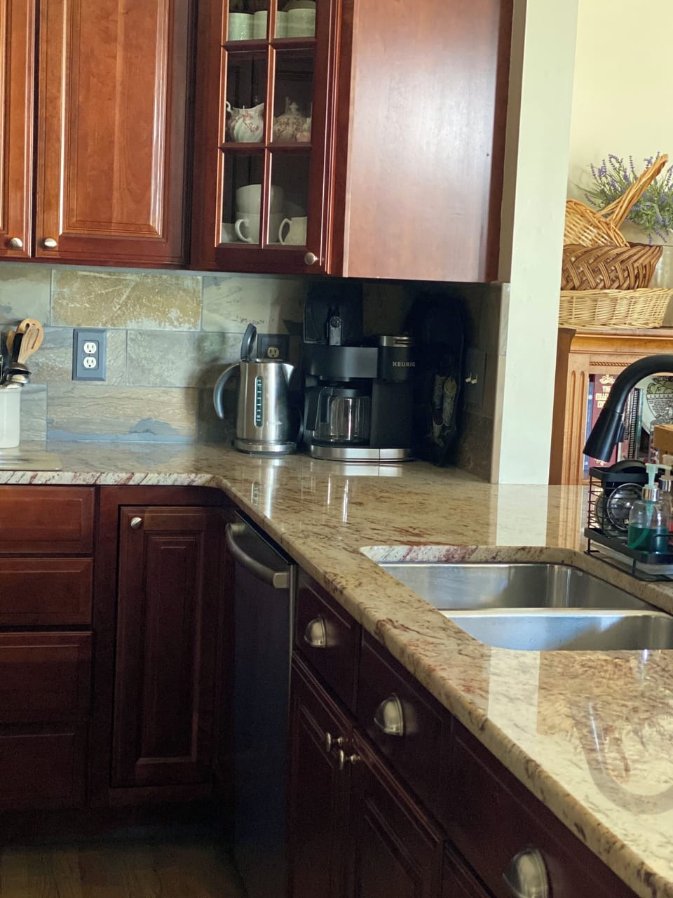 Kitchen  center counter and sink