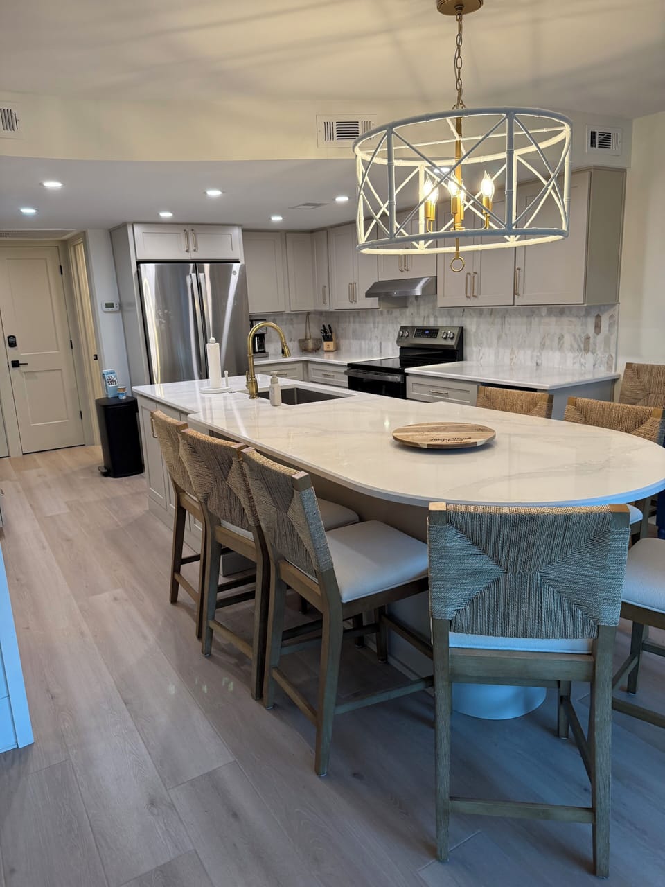 The island seats 8 and you will enjoy all new appliances