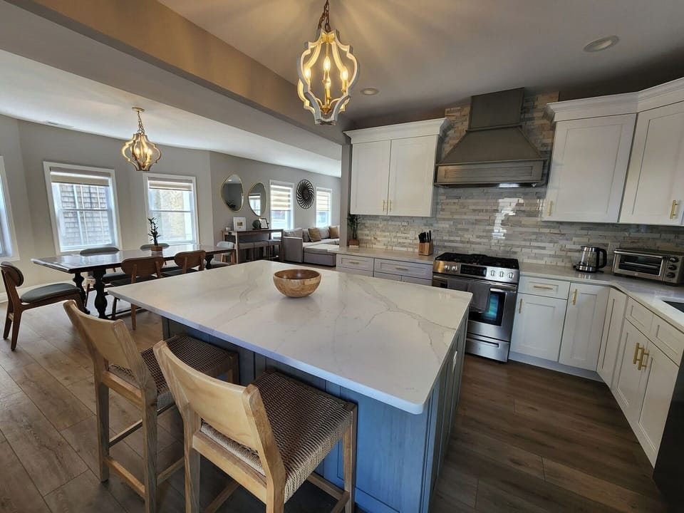 Beautiful Newly Updated Kitchen with Island and Stainless Steel Appliances