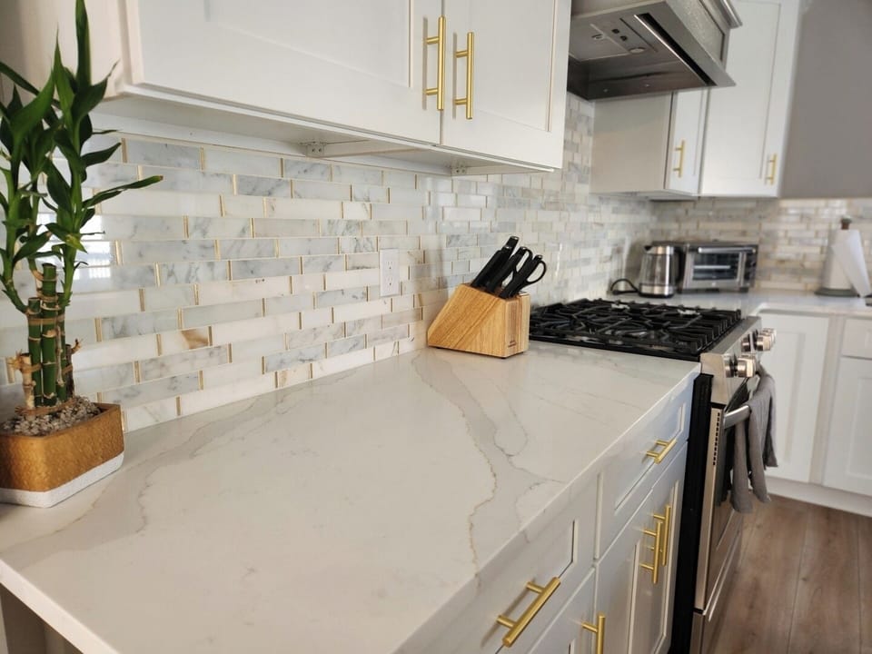 Beautiful Newly Updated Kitchen with Island and Stainless Steel Appliances