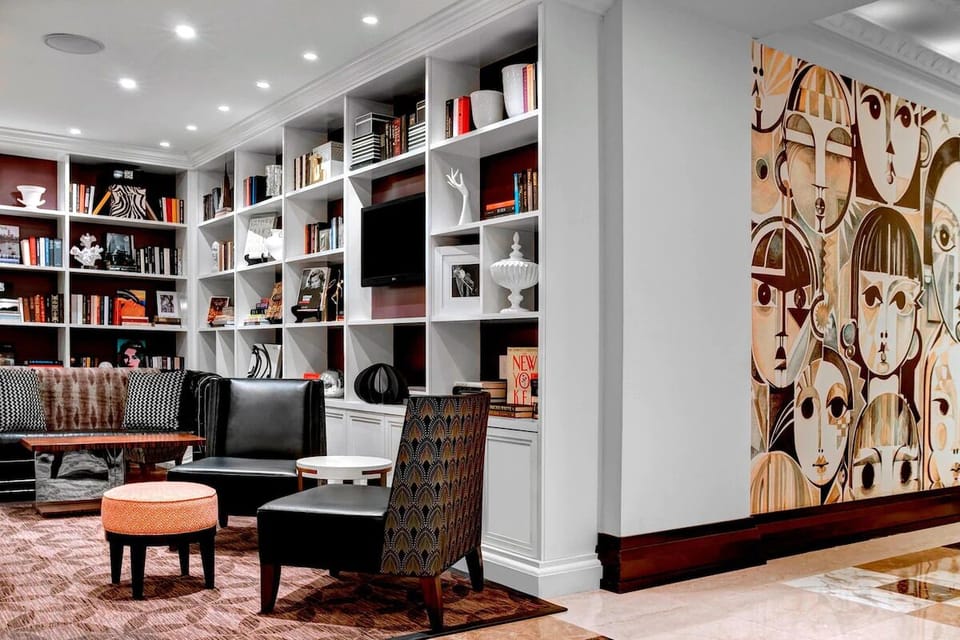 Relax with a book in the stylish, art-filled lounge.