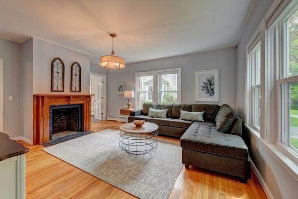 Cozy living room with an oversized sofa.