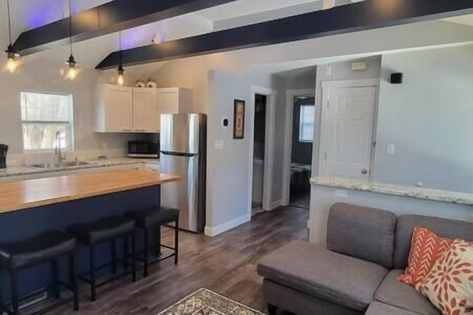 Large open concept kitchen and eat-at Cherry butcher block counter island (1)